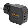 travel fast charger hammer rapidcharge with triple output usb a 2xusb a pd 65w black photo