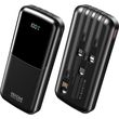 power bank 10000mah pd 225w wk wp 65 2 ports with cable usb c lightning micro usb black photo