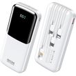 power bank 10000mah pd 225w wk wp 65 2 ports with cable usb c lightning micro usb white photo