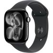 apple watch series 11 jet black aluminium 42mm black sport band m l mequ4zr a photo