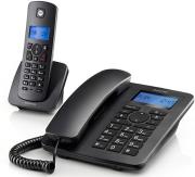 motorola c4201 combo ensyrmato dect cordless phone black photo