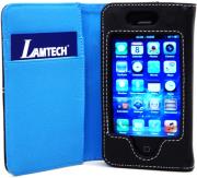 lamtech iphone case card holder black blue fabric photo