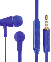 hama 184009 hama joy headphones in ear microphone flat ribbon cable blue photo