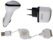 eaxus 43720 charging kit traveller car charger usb retractable cable for iphone ipod photo