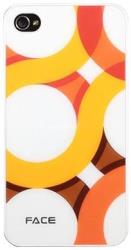 hard face case apple iphone 4 4s circle white orange plastic photo