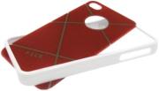 hard case bumper face apple iphone 4 4s grid style red plastic photo