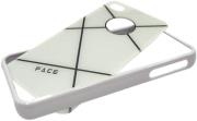 hard case bumper face apple iphone 4 4s grid style white plastic photo