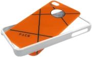 hard case bumper face apple iphone 4 4s grid style orange plastic photo
