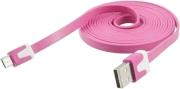 usb flat data cable micro usb pink bulk photo
