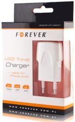 forever travel adapter 1a white with iphone usb cable photo