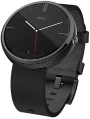 motorola moto 360 smart watch for android devices black leather photo