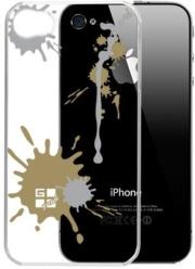 g cube a4 gpps 4g premium clear back shell for iphone 4 paint splash gold photo