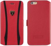 lamborghini leather book case apple iphone 6 red et d1 photo