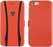 lamborghini leather book case apple iphone 6 orange et d1 photo