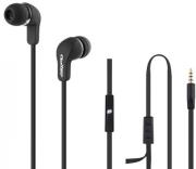 qoltec 50800 in ear headphones with microphone black photo