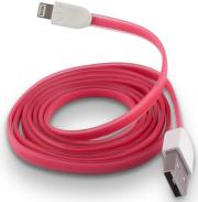 forever usb cable for apple iphone 5 6 7 pink silicone flat box photo