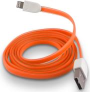 forever usb cable for apple iphone 5 6 7 orange silicone flat box photo