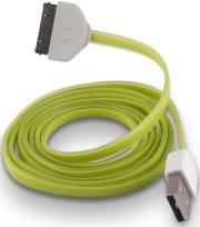 forever usb cable for apple iphone 3 4 green silicone flat box photo