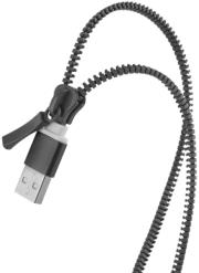 forever 2in1 usb zipper cable with micro usb lightning for apple iphone 5 6 black photo