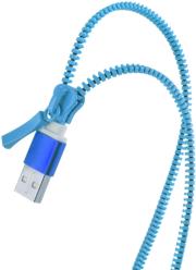 forever 2in1 usb zipper cable with 2x micro usb blue photo