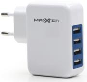 maxxter act u4ac 01 4 port usb charger 31a 15w white universal photo