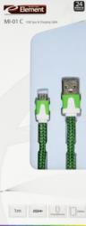 element mi 01g charging cable micro usb 1m green photo