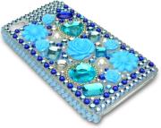 sandberg bling cover iphone 4 4s blue flowers photo