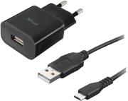 trust 19346 5w wall charger with micro usb cable black universal photo