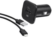 trust 20233 12w car usb charger with apple lightning cable black universal photo