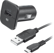 trust 19347 5w car charger with micro usb cable black photo