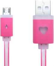 creev mu 200l micro usb to usb led light cable 1m pink photo