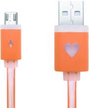 creev mu 200l micro usb to usb led light cable 1m orange photo