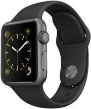 apple watch sport 38mm space grey aluminum case with black sport band photo