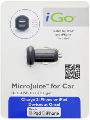 igo mini dual car charger dual usb 2100mah black with apple 30pin cable photo