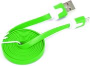 omega ouamcg micro usb to usb flat cable 1m green photo
