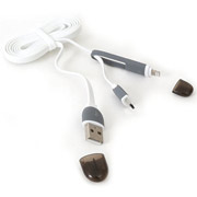 platinet 42874 usb universal cable 2 in 1 micro usb lightning white photo