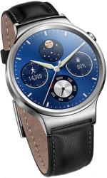 huawei smartwatch w1 mercury stainless steel with leather armband photo