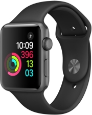 apple watch 2 42mm mp062 space grey aluminum case with black sport band photo