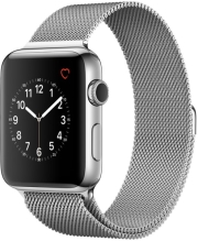 apple watch 2 42mm mnpu2 stainless steel case with silver milanese loop photo