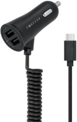 forever universal car charger 3400mah with type c 2 usb ports black photo
