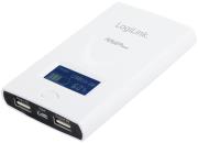 logilink pa0050 mobile power bank with lcd display 6000ma white photo