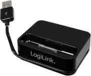 logilink ua0093 usb sync and charging cradle for ipod and iphone black photo