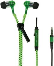 logilink hs0023 zipper stereo in ear headset neon green photo