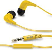 acme he15y groovy in ear headphones with mic yellow photo