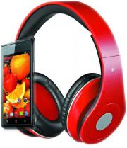 rebeltec audiofeel2 headphones with mic red photo