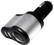 LOGILINK PA0131 3-IN-1 USB CAR CHARGER 2X USB 5V/2.1A + 1X LIGHTER BLACK/SILVER
