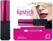 platinet 43638 lipstick power bank 2600mah micro usb cable pink photo