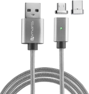 4smarts gravitycord magnetic usb type c micro usb cable 1m grey 2 pack connectors photo