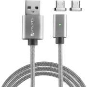 4smarts gravitycord magnetic micro usb cable 1m grey 2 pack connectors photo