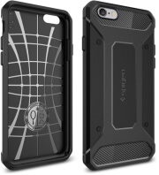 spigen rugged armor back cover case for apple iphone 6s black photo